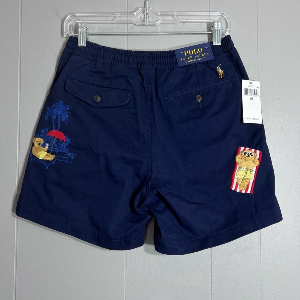 NWT $125 Polo Ralph Lauren 6” Embroidered Polo Bear Prepster Shorts Mens XS Navy - Picture 4 of 9